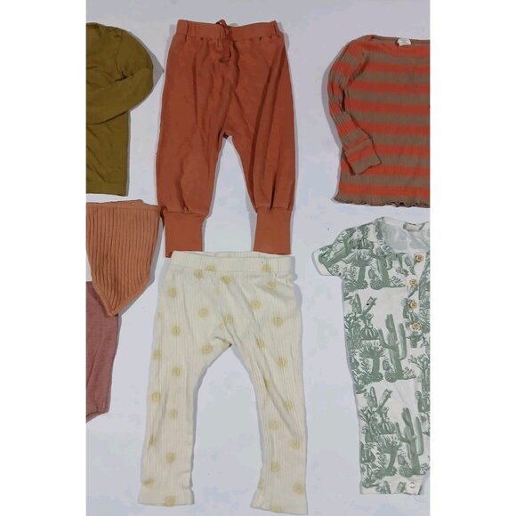 Lot of 6 Kate Quinn Tops Bottoms Romper Size 2T Sun Cactus Stripes Earthy Bamboo - Picture 3 of 8